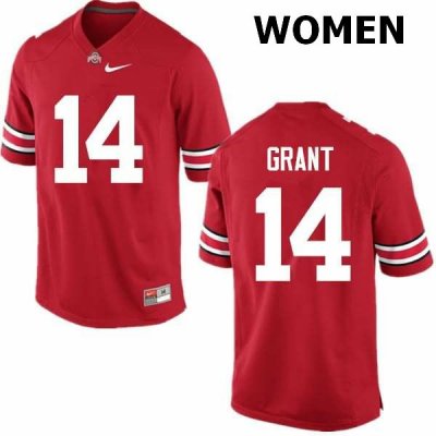 Women's Ohio State Buckeyes #14 Curtis Grant Red Nike NCAA College Football Jersey April QDJ7144HZ